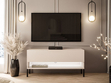 TV-Schrank 90 cm mit LED-Beleuchtung und schwarzen Metallbeinen Aurelie Kaschmir matt