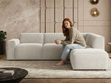 Ecksofa L-Form Rechts Eluno Hellbeige