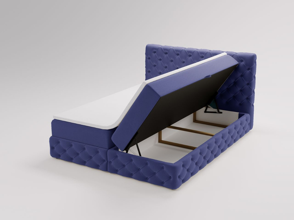 Boxspringbett mit Bettkasten 180x200 Canolo Dunkelblau