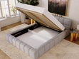Polsterbett mit Bettkasten und Lattenrost 120x200 Alicante Boucle Grau