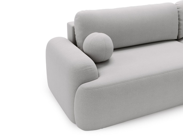 Ecksofa L-Form Rechts mit Schlaffunktion und Bettkasten Aurio Grau