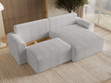 Ecksofa L-Form mit Schlaffunktion und Bettkasten Aurora Grau