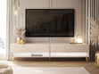 TV-Schrank für das Wohnzimmer 180 cm mit goldenen Metallbeinen und LED-Beleuchtung Aurelie Kaschmir matt