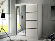 Schiebetürenschrank mit Spiegel 150 cm mit LED-Beleuchtung Portel Weiß