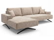Ecksofa L-Form auf Metallbeinen Leto Links Beige