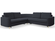 Ecksofa L-Form Rechts mit Schlaffunktion und Bettkasten Limon Dunkelblau