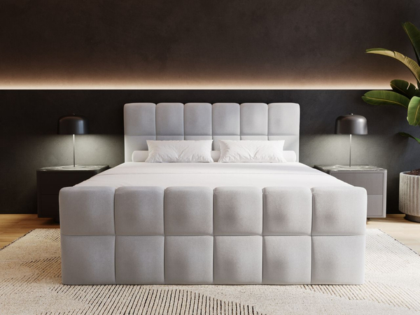 Boxspringbett mit Bettkasten 160x200 Alicante Grau