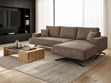 Ecksofa L-Form auf Metallbeinen Leto Rechts Braun