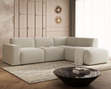 Ecksofa L-Form Rechts Eluno Bouclé-Stoff Beige
