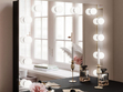 Schminktisch Glamour mit Schubladen, Spiegel und LED-Beleuchtung Brisa Schwarz Hochglanz