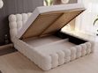 Polsterbett mit Bettkasten und Lattenrost 200x200 Twist Beige
