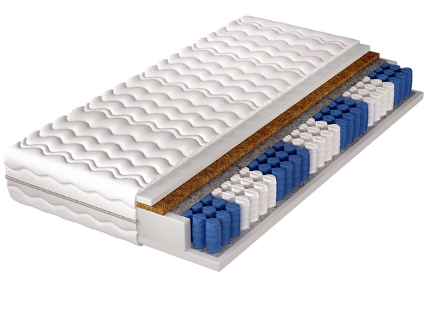 Taschenfederkernmatratze mit Kokosmatte und Polyurethanschaum Dormitorio 80x200