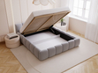 Polsterbett mit Bettkasten und Lattenrost 160x200 Cloud Low Grau