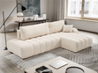 Ecksofa mit Schlaffunktion und Bettkasten Rechts Adoro Hellbeige