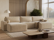 Wohnlandschaft mit Schlaffunktion und Bettkasten Aurora Beige
