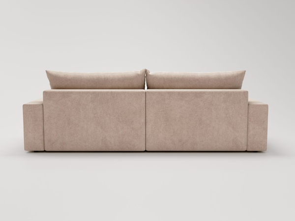 Ecksofa L-Form mit Schlaffunktion und Bettkasten Havi Links Beige