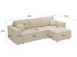 Ecksofa L-Form mit Schlaffunktion und Bettkasten Prato XL Schwarz 