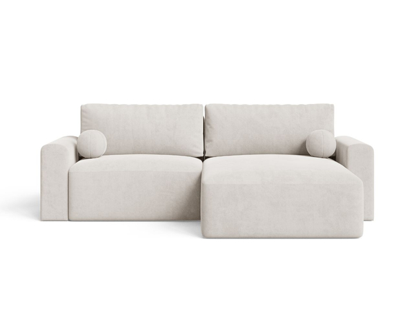 Ecksofa L-Form mit Schlaffunktion und Bettkasten Aurora Hellbeige