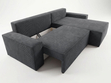 Ecksofa L-Form mit Schlaffunktion und Bettkasten Nivo Graphit