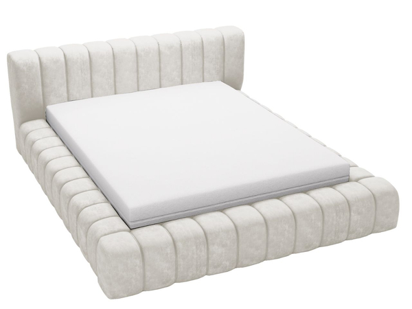 Polsterbett mit Bettkasten und Lattenrost 140x200 Italia Creme