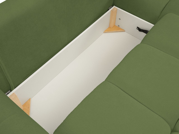 Ecksofa L-Form mit Schlaffunktion und Bettkasten Bene Grün