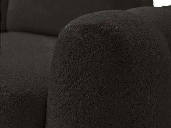 Ecksofa L-Form mit Schlaffunktion und Bettkasten Avelin Rechts Schwarz