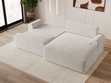 Ecksofa L-Form mit Schlaffunktion und Bettkasten Serene Rechts Hellbeige