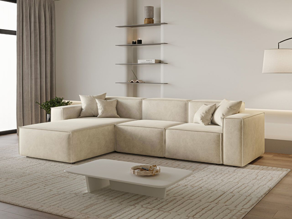Ecksofa L-Form Links Arizona Beige