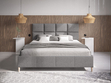 Polsterbett mit Lattenrost 160x200 Luxe Hellgrau