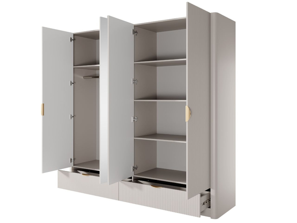 Kleiderschrank mit Spiegel Latina Beige