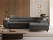 Ecksofa L-Form mit Schlaffunktion und Bettkasten Argon Rechts Dunkelgrau