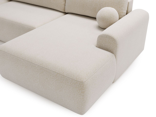 Wohnlandschaft mit Schlaffunktion und Bettkasten Savana Creme