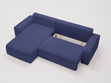 Ecksofa L-Form Links mit Schlaffunktion und Bettkasten Tazones Dunkelblau