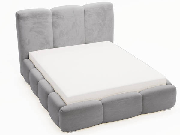 Polsterbett mit Bettkasten und Lattenrost 160x200 Bubble Grau