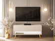 TV-Schrank 90 cm mit LED-Beleuchtung und goldenen Beinen Aurelie Kaschmir matt