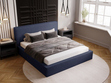 Polsterbett mit Bettkasten und Lattenrost 160x200 Monaco Blau