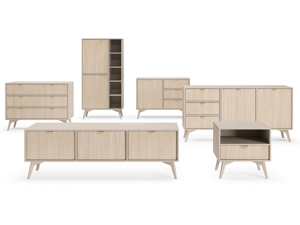 Kommode mit Türe und Schubladen Modena Beige