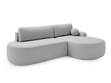 Ecksofa L-Form Rechts mit Schlaffunktion und Bettkasten Aurio O Grau