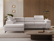 Ecksofa L-Form mit Schlaffunktion und Bettkasten Argon Links Grau