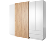 Drehtürenschrank Elegante Morten Weiß, Goldene Craft Eiche