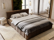 Polsterbett mit Bettkasten und Lattenrost 160x200 Split Braun