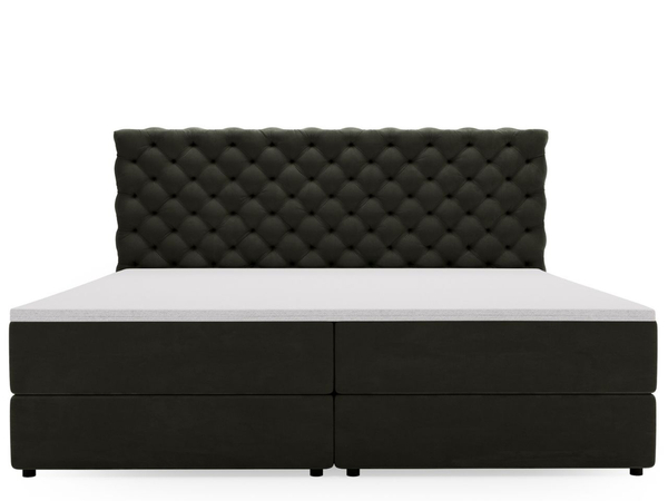 Boxspringbett mit Bettkasten 200x200 Bergamo Dunkelgrau