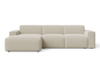 Ecksofa L-Form Links Lavia Bouclé-Stoff Beige