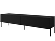 TV-Lowboard mit zwei Türen auf schwarzen Beinen 175 cm mit LED-Beleuchtung Sorelle Schwarz Matt