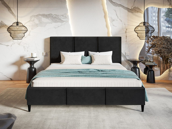 Polsterbett mit Lattenrost 180x200 Trio Schwarz