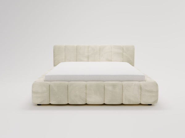 Polsterbett mit Bettkasten und Lattenrost 120x200 Ibiza Creme