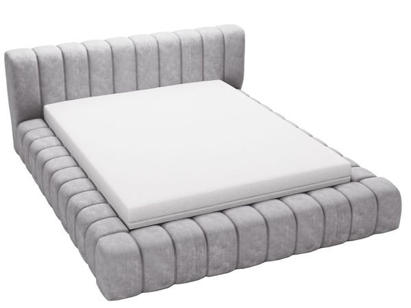 Polsterbett mit Bettkasten und Lattenrost 140x200 Italia Grau