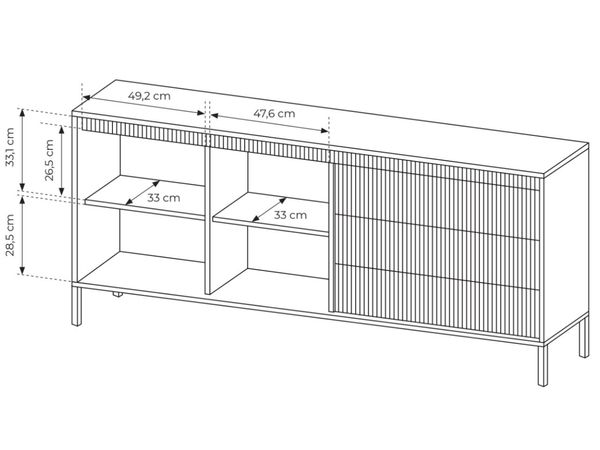 Kommode mit Türen und Schubladen 187 cm Sorano Schwarz