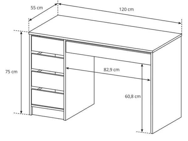 Schreibtisch mit Schubladen Anes Beige