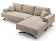 Ecksofa L-Form auf Metallbeinen Leto Rechts Beige